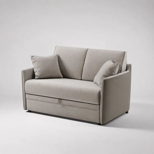 Divano letto rettangolare a 2 posti in poliestere beige chiaro, 150 x 85 x 85 cm